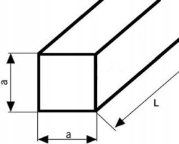 Pręt kwadratowy stalowy ciągniony 6x6 dł. 3000mm