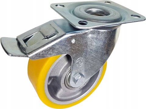 Zestaw kołowy skrętny z hamulcem 100mm nośn 200kg