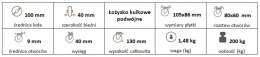 Zestaw kołowy skrętny z hamulcem 100mm nośn 200kg