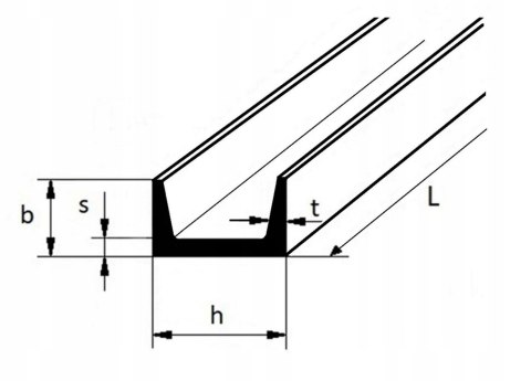 Ceownik stalowy g/w UNP 50x38x5 długość 1500mm
