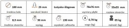Zestaw kołowy skrętny z hamulcem 100mm nośność 65