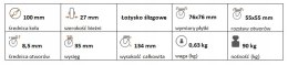Zestaw kołowy skrętny z hamulcem 100mm nośność 90