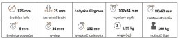 Zestaw kołowy skrętny z hamulcem 125mm nośność 100