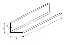 Kątownik aluminiowy ryflowany 20x20x2,5 - 100 cm