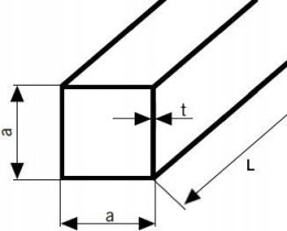 Profil aluminiowy 70x70x4 - 200 cm