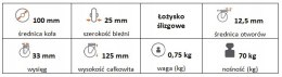Zestaw kołowy skrętny z hamulcem 100mm nośn 70kg