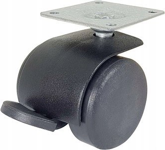 Zestaw kołowy meblowy skrętny hamulec 40mm (42x42)