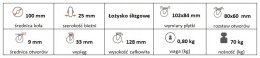 Zestaw kołowy skrętny 100mm nośność 70 kg