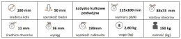 Zestaw kołowy skrętny 160mm nośność 150 kg