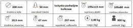 Zestaw kołowy skrętny 200mm nośność 300 kg