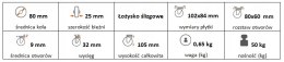Zestaw kołowy skrętny 80mm nośność 50 kg