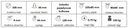 Zestaw kołowy skrętny z hamulcem 100mm