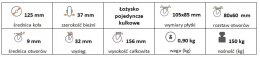 Zestaw kołowy skrętny z hamulcem 125mm