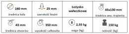 Zestaw kołowy skrętny z hamulcem 160(35/45)trzpień