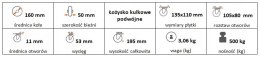Zestaw kołowy skrętny z hamulcem 160mm nośn 500kg