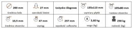 Zestaw kołowy skrętny z hamulcem 200mm nośność 230
