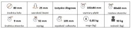 Zestaw kołowy skrętny z hamulcem 80mm nośność 50kg