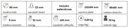 Zestaw kołowy skrętny z hamulcem 80mm nośność 50kg