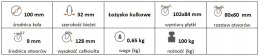 Zestaw kołowy stały 100mm nośność 100 kg