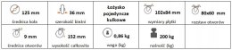 Zestaw kołowy stały 125mm nośność 200 kg