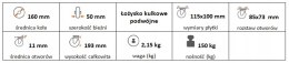 Zestaw kołowy stały 160mm nośność 150 kg