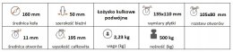 Zestaw kołowy stały 160mm nośność 500 kg