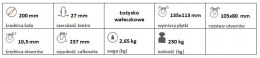 Zestaw kołowy stały 200mm nośność 230 kg
