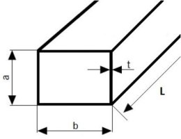 Profil stalowy zamknięty 120x40x2 długość 6000mm