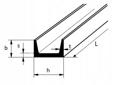 Ceownik stalowy g/w UNP 200x75x8,5 długość 2000mm