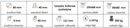 Zestaw kołowy skrętny 80mm nośność 200 kg