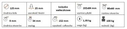 Zestaw kołowy skrętny z hamulcem 125mm nośn. 100kg