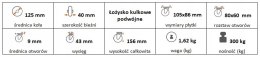 Zestaw kołowy skrętny z hamulcem 125mm nośn 300kg
