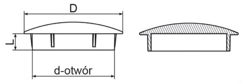Zaślepka do otworu technolog ZDO 15x12 10szt czarna