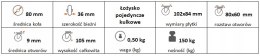 Zestaw kołowy stały 80mm nośność 150 kg