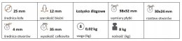 Zestaw kołowy stały polipropylen 25mm nośność 8 kg