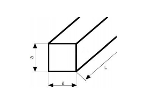 Pręt kwadratowy z mosiądzu 60x60 gat. CW614N długość 100mm (10cm)