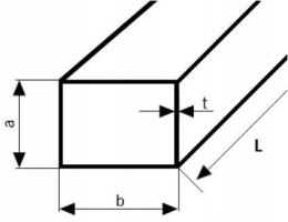 Profil stalowy zamknięty 150x100x3 S355 długość 6000mm