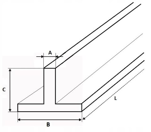 Teownik aluminiowy 50x50x4 długość 2000mm (200cm)