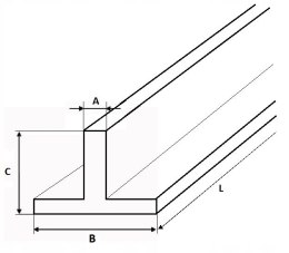 Teownik aluminiowy 50x50x4 długość 585mm (58,5cm)
