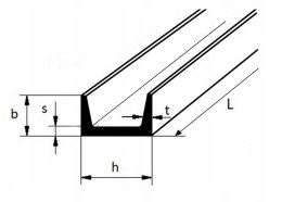 Ceownik stalowy g/w UNP 200x75x8,5 długość 15150mm
