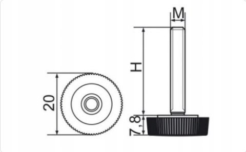 Stopka radełkowa SR-10 M8x30
