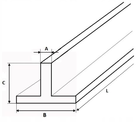 Teownik stalowy 60x60x7 długość 12000mm (1200cm)