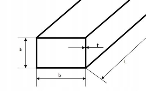 Profil aluminiowy zamknięty 180x60x4 1000mm