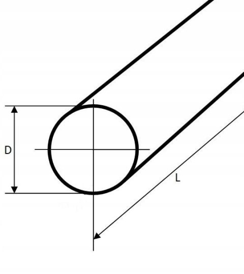 Pręt poliamid wałek fi 6x1000mm PA6+MoS2 czarny