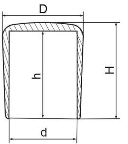 Zaślepka zewnętrzna okrągła szara fi 21 100 szt.