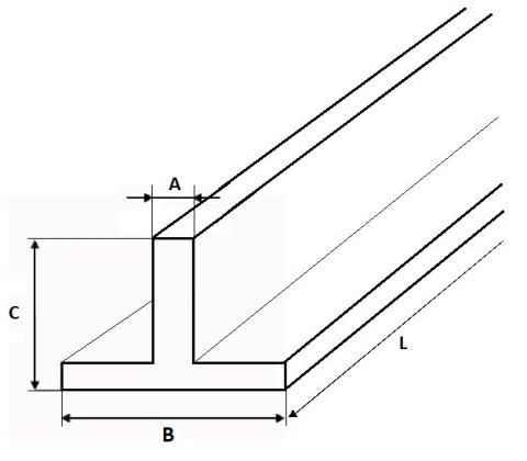 Teownik stalowy 70x70x8 długość 6000mm (600cm)